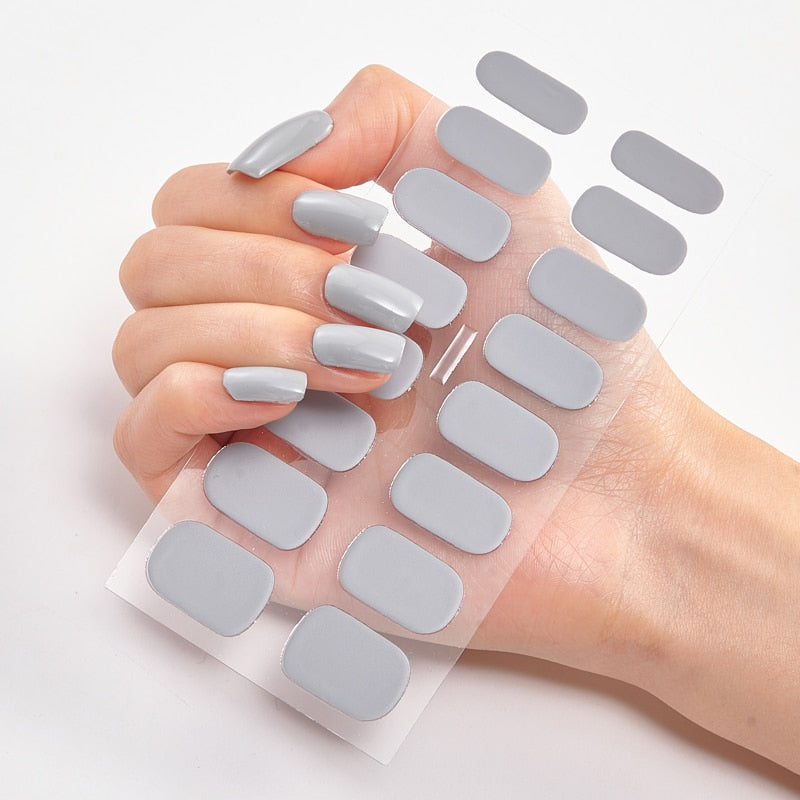 Manicure Decoracion Self Adhesive Foil Nail Art Stickers 2020 Fashion Nail Polish Pure Solid Color Nail Decoration Women Salon nail decal sticker DailyAlertDeals CS-12  