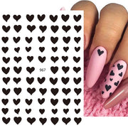 Purple Heart Love Design 3D Nail Sticker English Letter Stickers Face Pattern Trasnfer Sliders Valentine Nail Art Decoration 0 DailyAlertDeals 967 black  