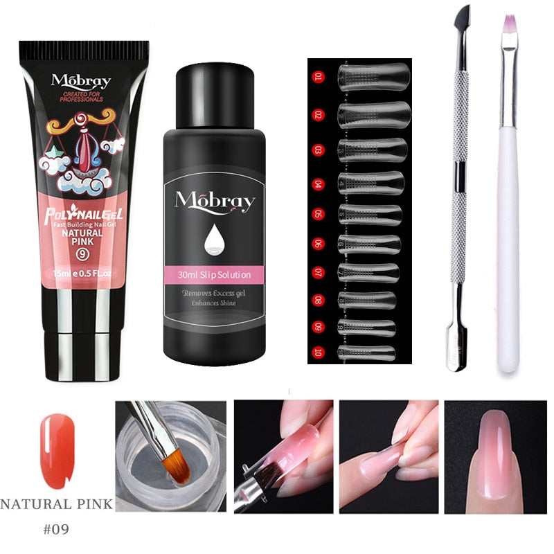 5 PCS Poly Extension Gel Set Nail Art French Nail Art Clear Camouflage Color Nail Tip Form Crystal Nail Gel Slice Brush Nail Gel NAIL GEL DailyAlertDeals 09 China 