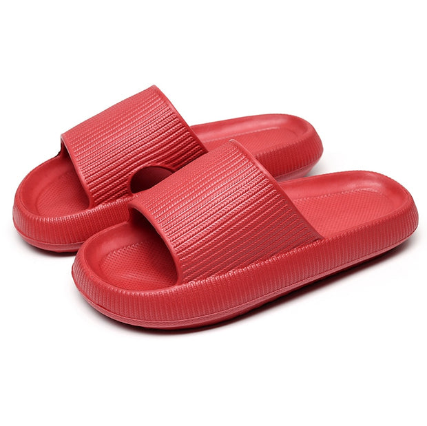Women Thick Platform Cloud Slippers Summer Beach Soft Sole Slide Sandals Men Ladies Indoor Bathroom Anti-slip Home Slippers  DailyAlertDeals red 36-37(240mm) 