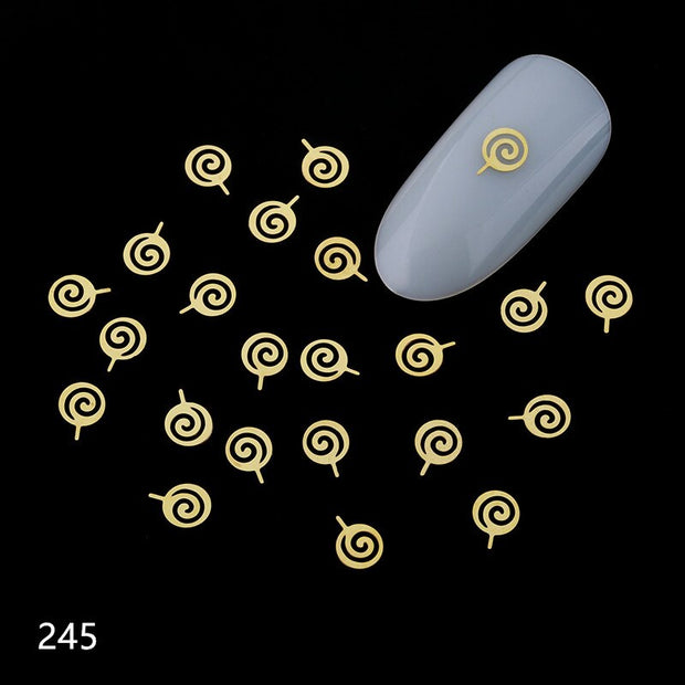 100Pcs/Lot Gold Metal Nail Decals Ultra-thin Flakes Nail Bling Rhinestone Cute 3D Nail Art Decorations Charm Nail Art Rivets 0 DailyAlertDeals 245  