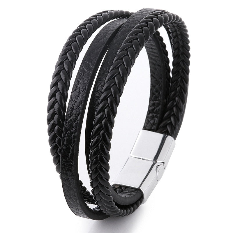 ZOSHI Trendy Genuine Leather Bracelets Mens Multilayer Braided Rope Bracelets Male Female Bracelets Retro Jewelry Mens Multilayer Braided Rope Bracelets DailyAlertDeals H24027 China 