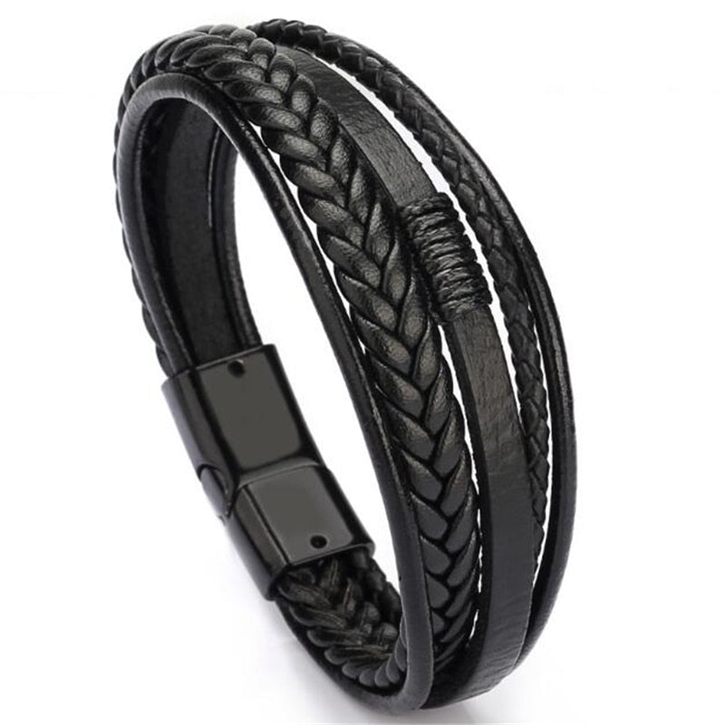 ZOSHI Trendy Genuine Leather Bracelets Mens Multilayer Braided Rope Bracelets Male Female Bracelets Retro Jewelry Mens Multilayer Braided Rope Bracelets DailyAlertDeals   