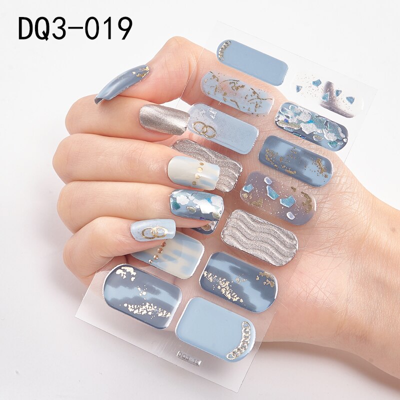 Lamemoria 1pc 3D Nail Slider Beauty Nail Stickers Shining Wave Line Decals Adhesive Manicure Tips Salon Nail Art Decorations nail decal stickers DailyAlertDeals DQ3-19  