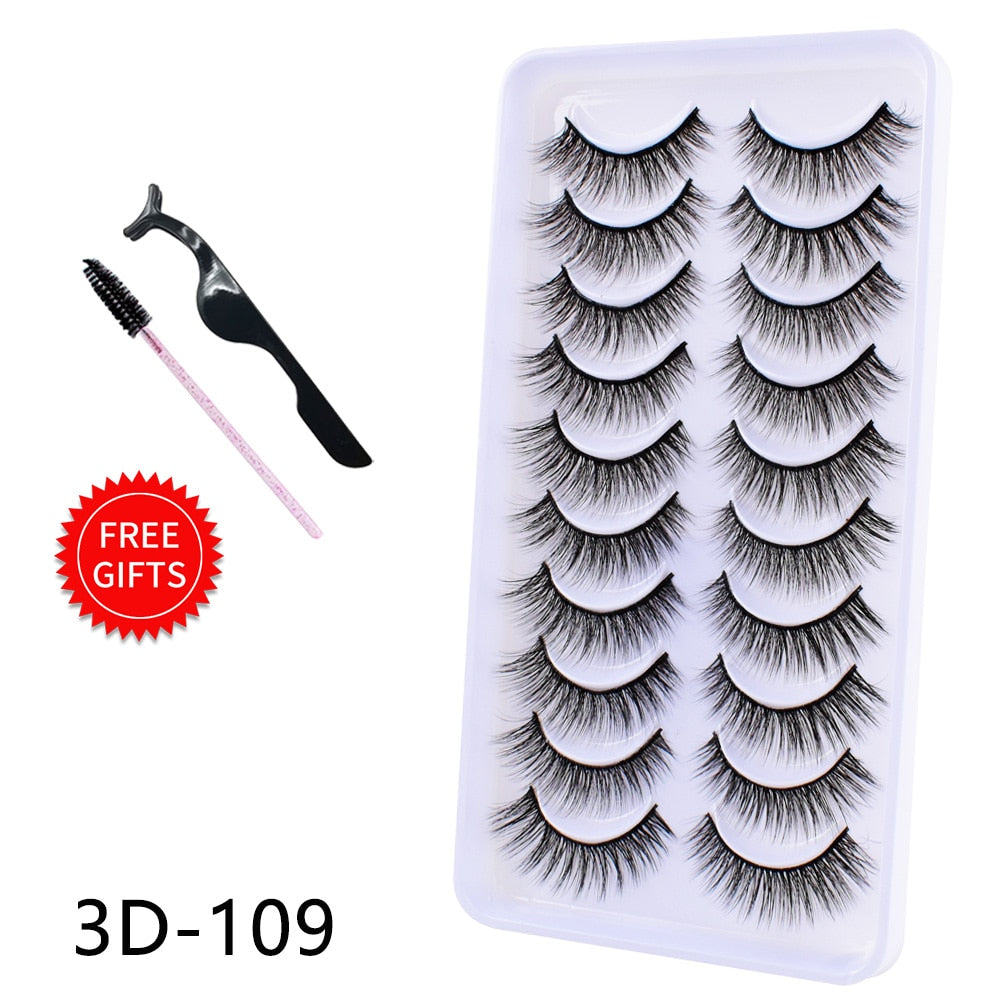 5/10Pairs 3D Mink Lashes Natural Eyelashes Dramatic False Eyelashes Faux Cils Makeup Wholesale Fake Eyelash Extension maquiagem 0 DailyAlertDeals 10Pairs-3D109 China 