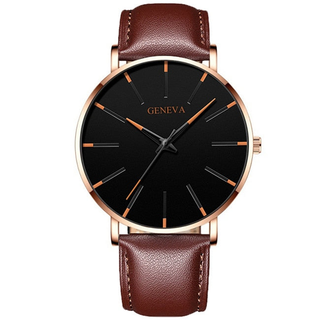 2022 Minimalist Men Fashion Ultra Thin Watches Simple Men Business Stainless Steel Mesh Belt Quartz Watch relogio masculino 0 DailyAlertDeals Leather Orange Rose  