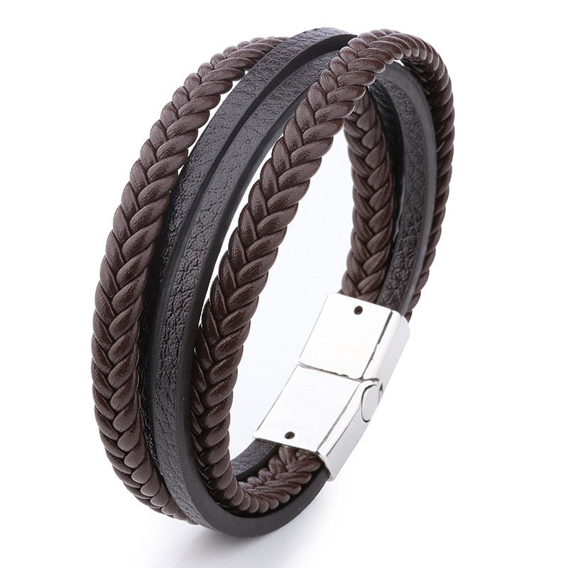 ZOSHI Trendy Genuine Leather Bracelets Mens Multilayer Braided Rope Bracelets Male Female Bracelets Retro Jewelry Mens Multilayer Braided Rope Bracelets DailyAlertDeals H24029 China 