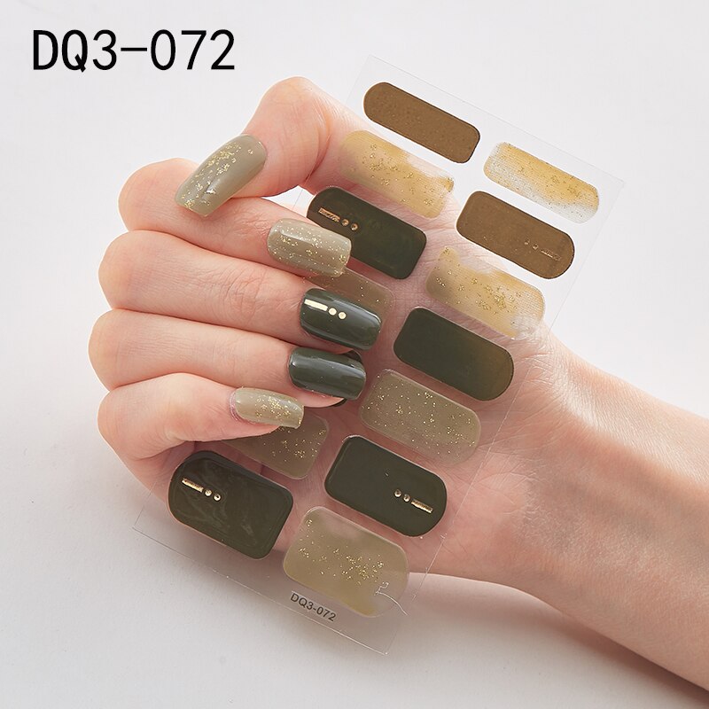 Lamemoria 1pc 3D Nail Slider Beauty Nail Stickers Shining Wave Line Decals Adhesive Manicure Tips Salon Nail Art Decorations nail decal stickers DailyAlertDeals DQ3-72  