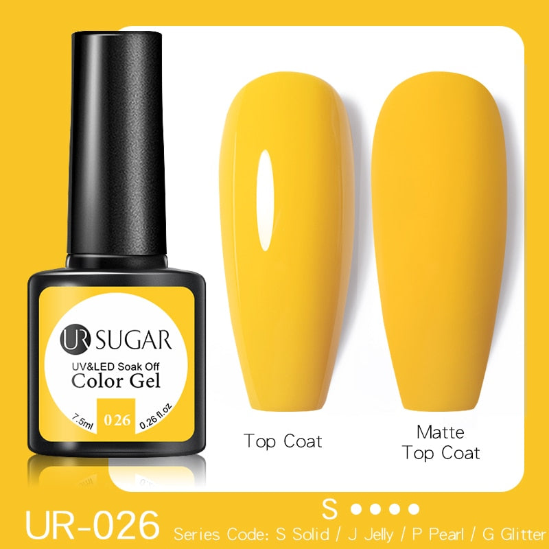 UR SUGAR Fluorescent Gel Nail Polish Neon Yellow Green Blue Color Gel Soak Off UV Nail Gel Varnish For Nail Art Top Coat Neon Fluorescent Gel Nail Polish DailyAlertDeals 026  