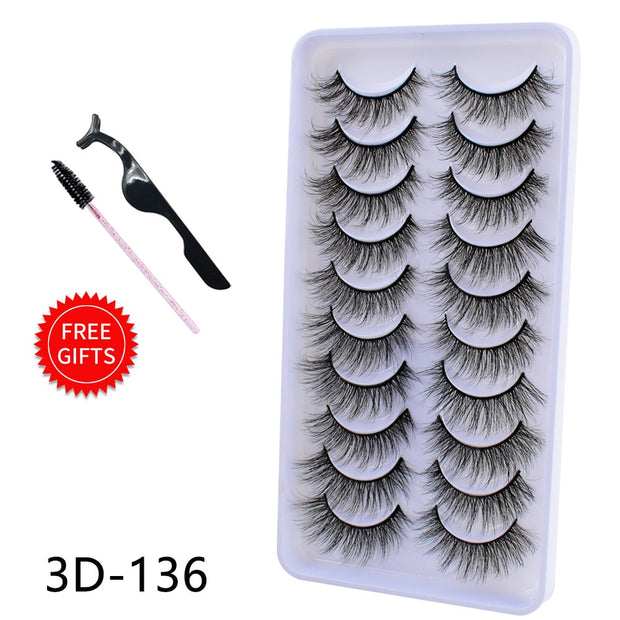 5/10Pairs 3D Mink Lashes Natural Eyelashes Dramatic False Eyelashes Faux Cils Makeup Wholesale Fake Eyelash Extension maquiagem 0 DailyAlertDeals 10Pairs-3D136 China 