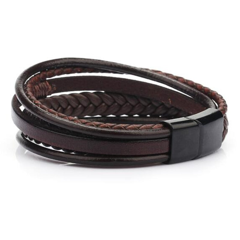 ZOSHI Trendy Genuine Leather Bracelets Mens Multilayer Braided Rope Bracelets Male Female Bracelets Retro Jewelry 0 DailyAlertDeals   