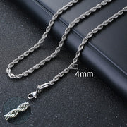 Vnox Cuban Chain Necklace for Men Women, Basic Punk Stainless Steel Curb Link Chain Chokers,Vintage Gold Tone Solid Metal Collar 0 DailyAlertDeals 4mm Silver Rope 45cm 