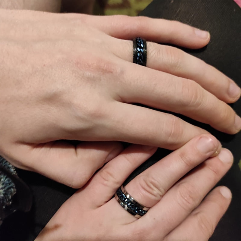 Cool Stainless Steel Rotatable Men Couple Ring High Quality Spinner Chain Rotable Rings Punk Women Man Jewelry for Party Gift 0 DailyAlertDeals   