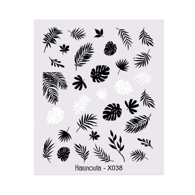 Harunouta Gold Flower Leaves Water Decals Slider Lines Geometrics Spring Summer Nail Art Transfer 3D Stickers DIY Watermarks Nail Stickers DailyAlertDeals 23  