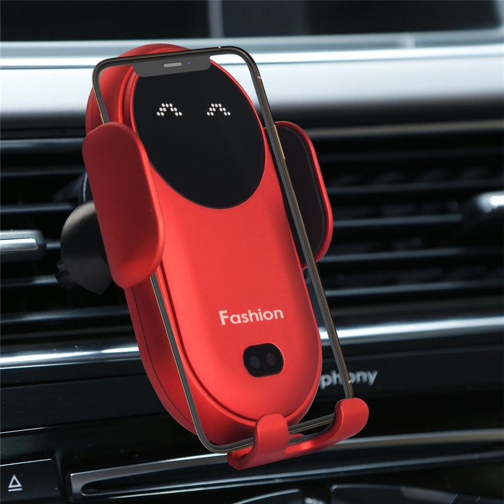10W Car Wireless Charger Car Phone Holder for iPhone 12 12ProMax 11 11Pro X XR XSMAX 8 7 Plus Intelligent Infrared Phone Holder phone holder DailyAlertDeals   