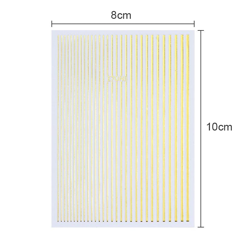 1PC Silver Gold Lines Stripe 3D Nail Sticker Geometric Waved Star Heart Self Adhesive Slider Papers Nail Art Transfer Stickers 0 DailyAlertDeals   