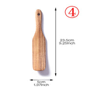 7pcs/set Teak Natural Wood Tableware Spoon Ladle Turner Rice Colander Soup Skimmer Cooking Spoon Scoop Kitchen Reusable Tool Kit 0 DailyAlertDeals shovel 4  