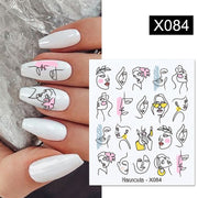 Harunouta Cool Geometrics Pattern Water Decals Stickers Flower Leaves Slider For Nails Spring Summer Nail Art Decoration DIY Nail Stickers DailyAlertDeals X084  
