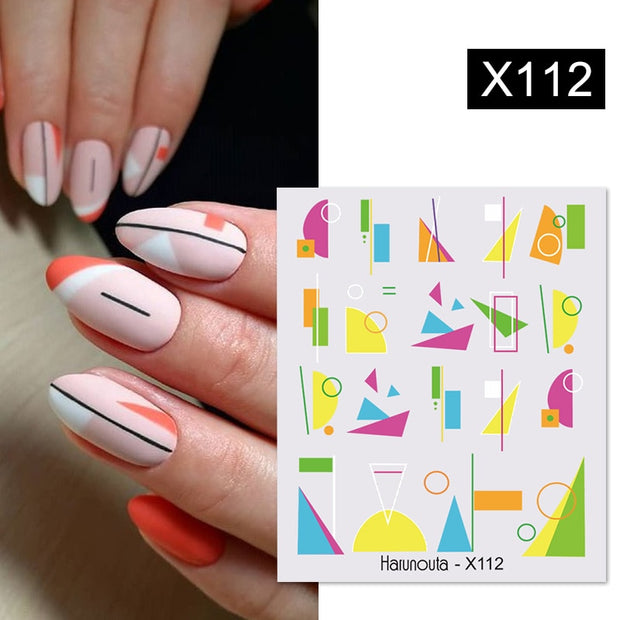 Harunouta Purple Blue Flowers Ink Blooming Nail Water Decals Geometry Line Ripple French Nail Stickers Manicuring Foils Wraps Nail Stickers DailyAlertDeals X112  
