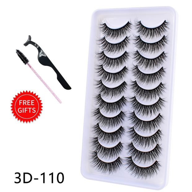 5/10Pairs 3D Mink Lashes Natural Eyelashes Dramatic False Eyelashes Faux Cils Makeup Wholesale Fake Eyelash Extension maquiagem 0 DailyAlertDeals 10pair-3D-110 China 