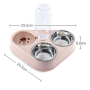 500ML Dog Bowl Cat Feeder Bowl With Dog Water Bottle Automatic Drinking Pet Bowl Cat Food Bowl Pet Stainless Steel Double 3 Bowl 500ML Dog Bowl Cat Feeder Bowl DailyAlertDeals   