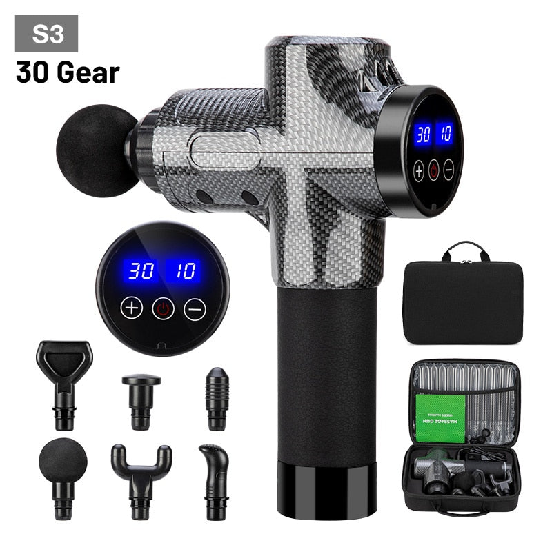 High frequency Massage Gun Muscle Relax Body Relaxation Electric Massager with Portable Bag Therapy Gun for fitness Massager DailyAlertDeals Poland S3 Carbon Black US Plug