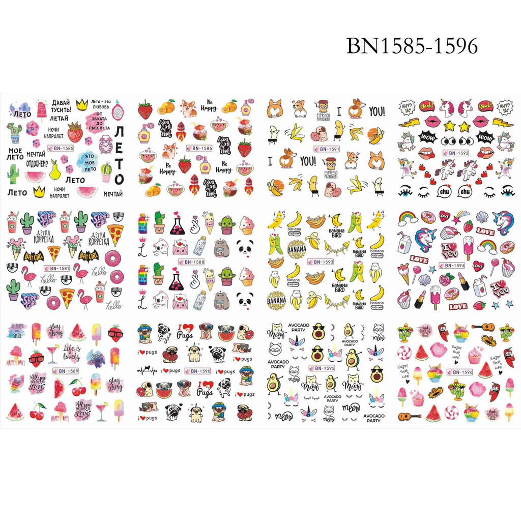 2021 New Geometric Letter nail sticker Water Slider Russian winter decal Christmas new year gift nail slider temporary tattos 0 DailyAlertDeals BN1585-1596  