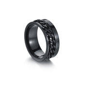 Cool Stainless Steel Rotatable Men Couple Ring High Quality Spinner Chain Rotable Rings Punk Women Man Jewelry for Party Gift 0 DailyAlertDeals 6 Roman Black 