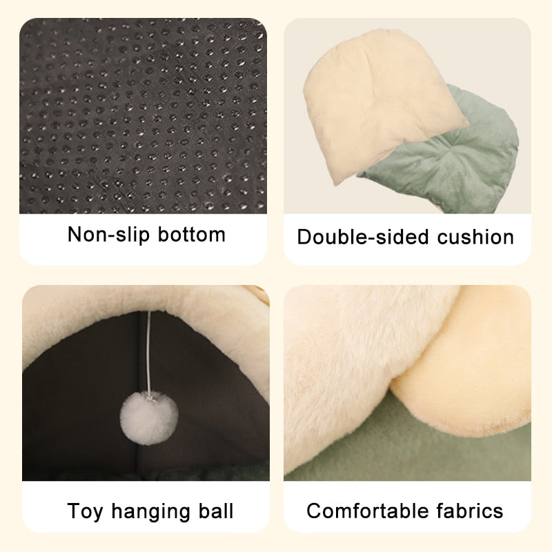 Sweet Cat Bed Warm Pet Basket Cozy Kitten Lounger Cushion 0 DailyAlertDeals   