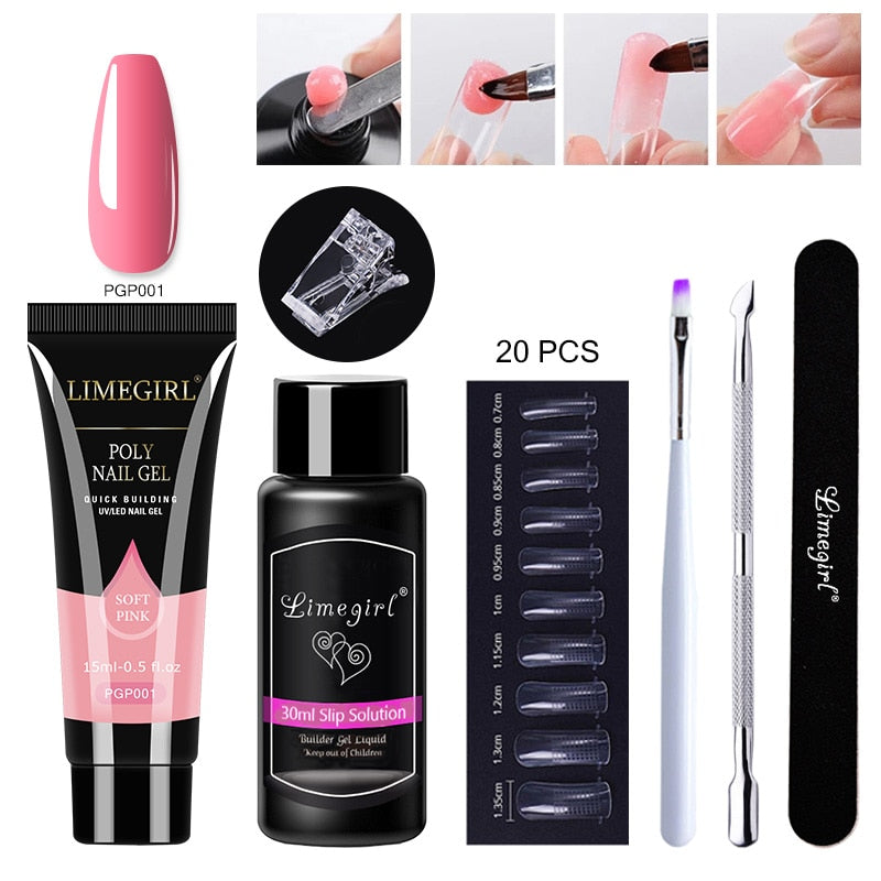 Poly gels Set for nail Extension Manicure Acryl Gel Varnish Set 15ML Poly gels Poly Nail Kit UV Gel Kit Poly gels Set for nail Extension DailyAlertDeals ZH119-PGP001 China 