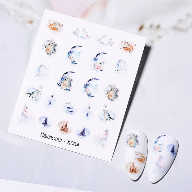 Harunouta Abstract Lady Face Water Decals Fruit Flower Summer Leopard Alphabet Leaves Nail Stickers Water Black Leaf Sliders 0 DailyAlertDeals X064  
