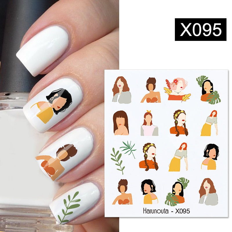 Harunouta Autumn Flowers Leaves Line Patter Nails Sticker Nail Art Decorations Decals Water Transfer Slider Foil Manicures Wraps 0 DailyAlertDeals X095  