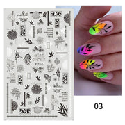 Harunouta 2022 NEW Gold Bronzing Slider Nail Art 3D Decals Decoration Flower Leaves Nail Art Sticker DIY Manicure Transfer Decal Nail Stickers DailyAlertDeals 12  
