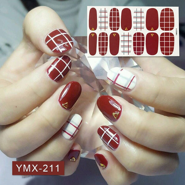 14tips/sheet Hot Colors Series Classic Collection Manicure Nail Polish Strips Nail Wraps,Full Nail Sheet DIY nail art decoration nail decal stickers DailyAlertDeals YMX211  