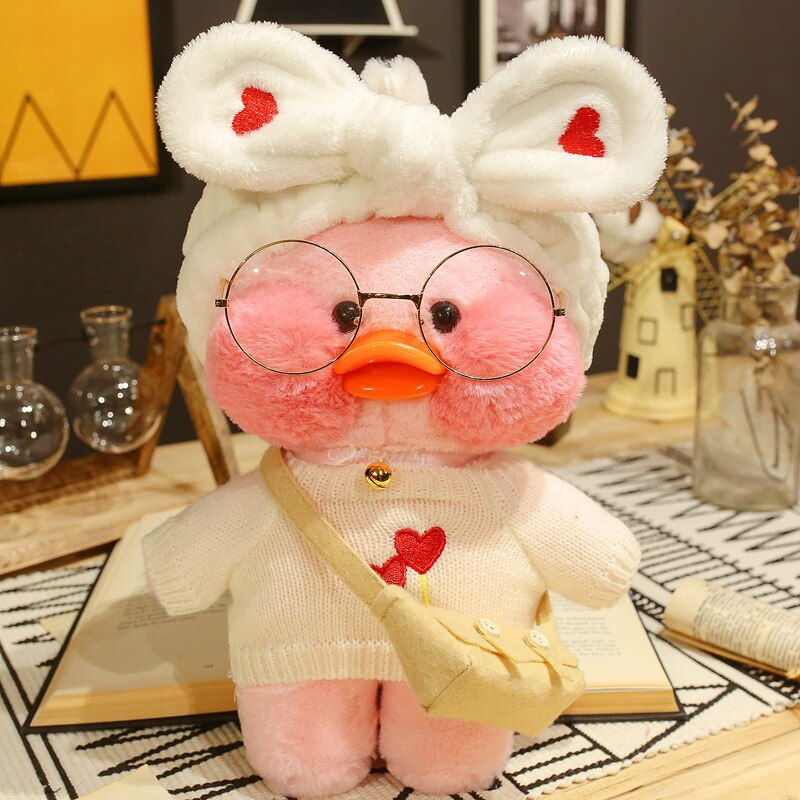 30cm Cute LaLafanfan Cafe Duck Plush Toy Girl Stuffed Soft Kawaii Duck Doll Animal Pillow Christmas Birthday Gift For Kids Child Duck Plush Toy Girl DailyAlertDeals   