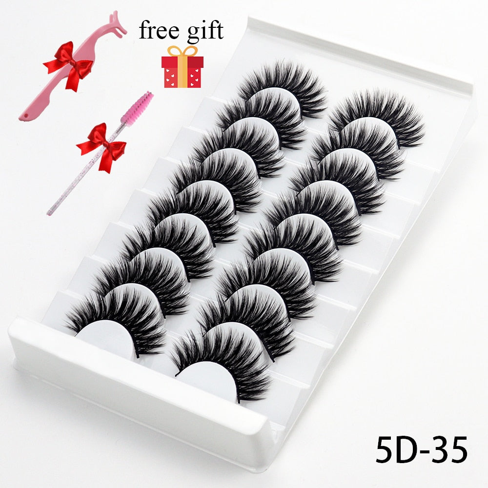 5/8 Pairs 20mm Mink Lashes 3D Natural False Eyelashes Fluffy Faux Mink Eyelashes Wispies Long Extension Eyelashes Pack Maquiagem  DailyAlertDeals 5D35 China 