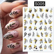 Nail Blue Butterfly Stickers Flowers Leaves Self Adhesive Decals 3D Transfer Sliders Wraps Manicure Foils DIY Decorations Tips 0 DailyAlertDeals S005  