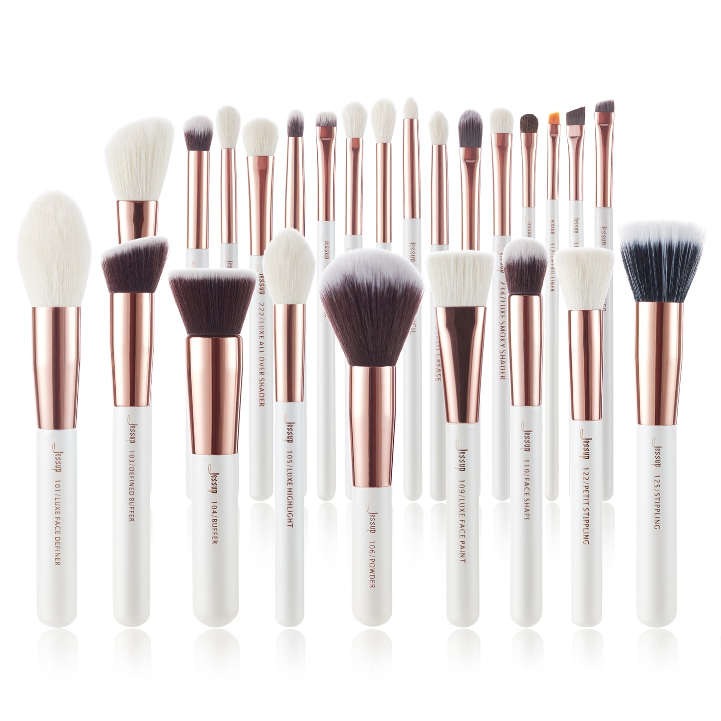 Jessup Professional Makeup brushes set ,6- 25pcs Makeup brush Natural Synthetic Foundation Powder Highlighter Pearl White T215  DailyAlertDeals T215(25PCS) China 