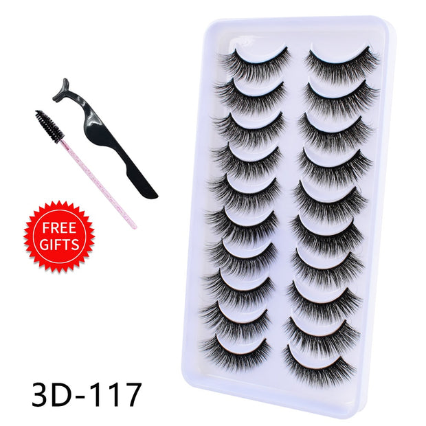 5/10Pairs 3D Mink Lashes Natural Eyelashes Dramatic False Eyelashes Faux Cils Makeup Wholesale Fake Eyelash Extension maquiagem 0 DailyAlertDeals 10Pairs-3D117 China 