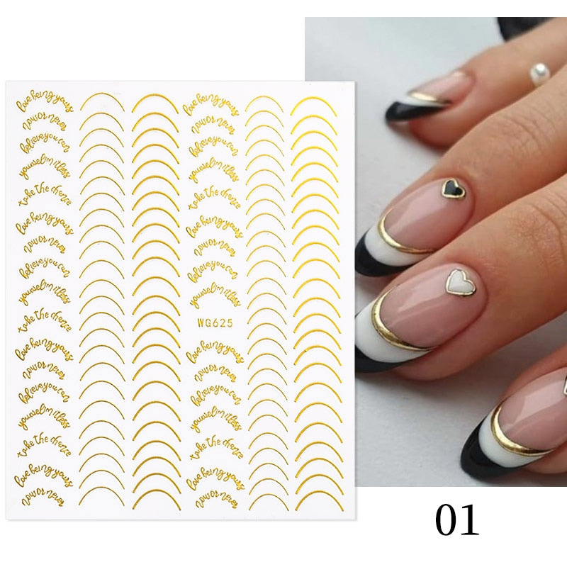 The New Heart Love Design Gold Sliver 3D Nail Art Sticker English Letter French Striping Lines Trasnfer Sliders Valentine Decor 0 DailyAlertDeals 07  