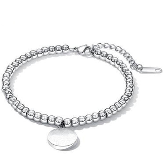 Stainless Steel Love Heart Bracelets For Women Party Gift Fashion Joyas de Chain Charm Bracelets Jewelry Wholesale Text Engraved 0 DailyAlertDeals BR1005-S China 18cm