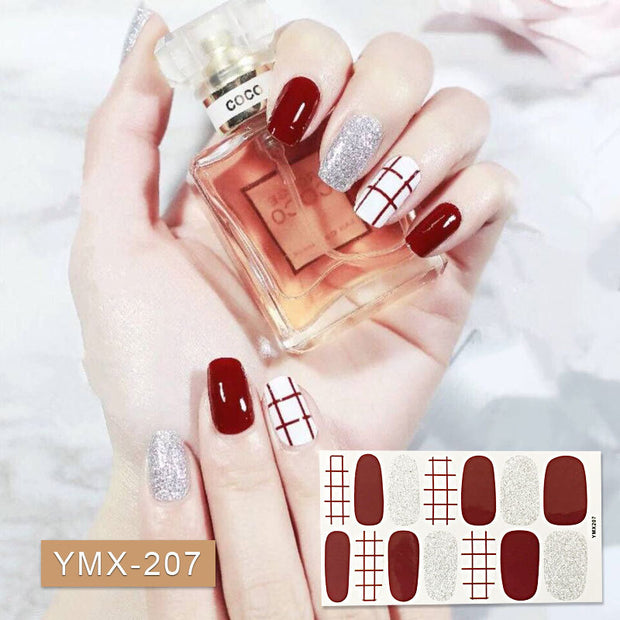 14tips/sheet Hot Colors Series Classic Collection Manicure Nail Polish Strips Nail Wraps,Full Nail Sheet DIY nail art decoration nail decal stickers DailyAlertDeals YMX207  