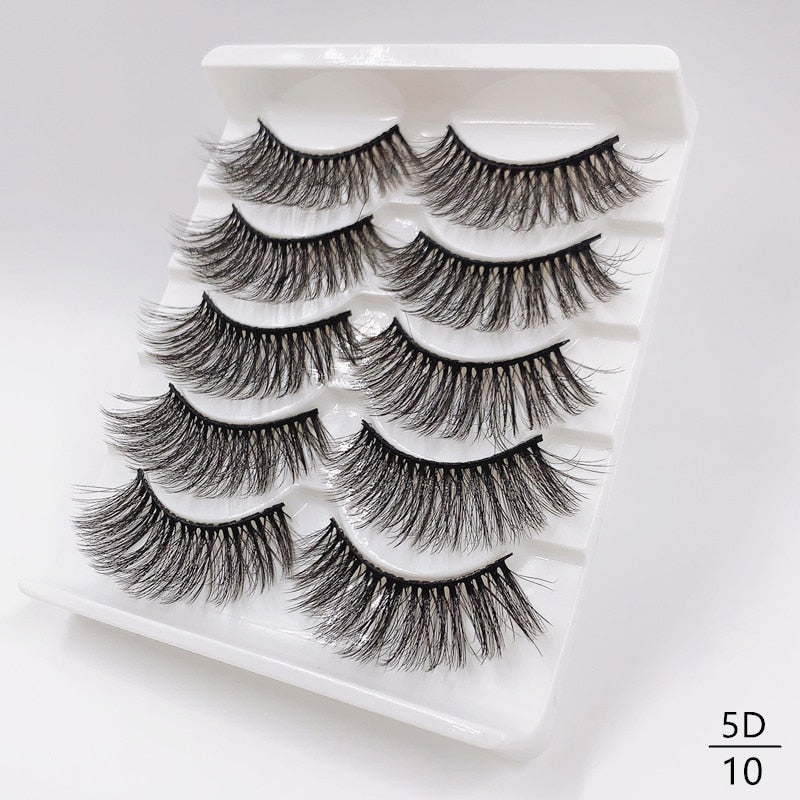 5/8 Pairs Faux Mink Eyelashes Soft Fluffy Natural False Eyelashes 3D Thick Dramatic Makeup Eyelashes Reusable Handmade Lashes  DailyAlertDeals 5D10 China 