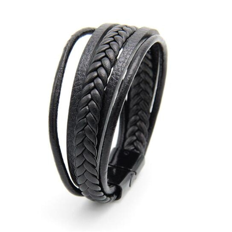 ZOSHI Trendy Genuine Leather Bracelets Mens Multilayer Braided Rope Bracelets Male Female Bracelets Retro Jewelry Mens Multilayer Braided Rope Bracelets DailyAlertDeals H22073 China 