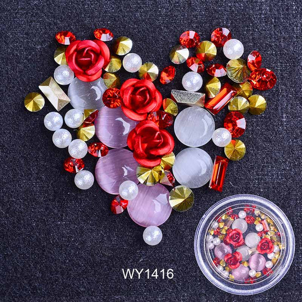 3D Nail Rhinestones Rose Jewelry Diverse DIY Gems Charming Mix Crystal Nail Art Decorations Gel Glitter Charms Nail Accessories Nail Rhinestones Rose Jewelry DailyAlertDeals WY1416  