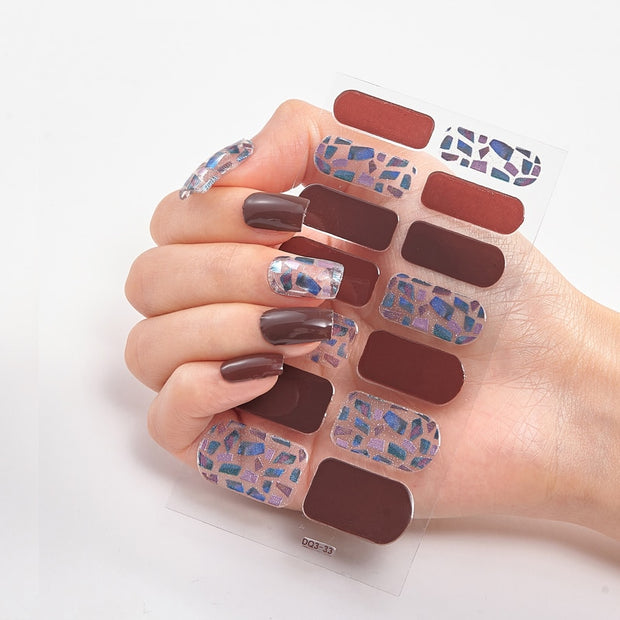 Two Sorts 0f Nail Stickers Glitter Series Novidades Designer Nail Decals Nails Art Decoration Nailart Sticker Nail Strips nail decal stickers DailyAlertDeals DQ3-33  