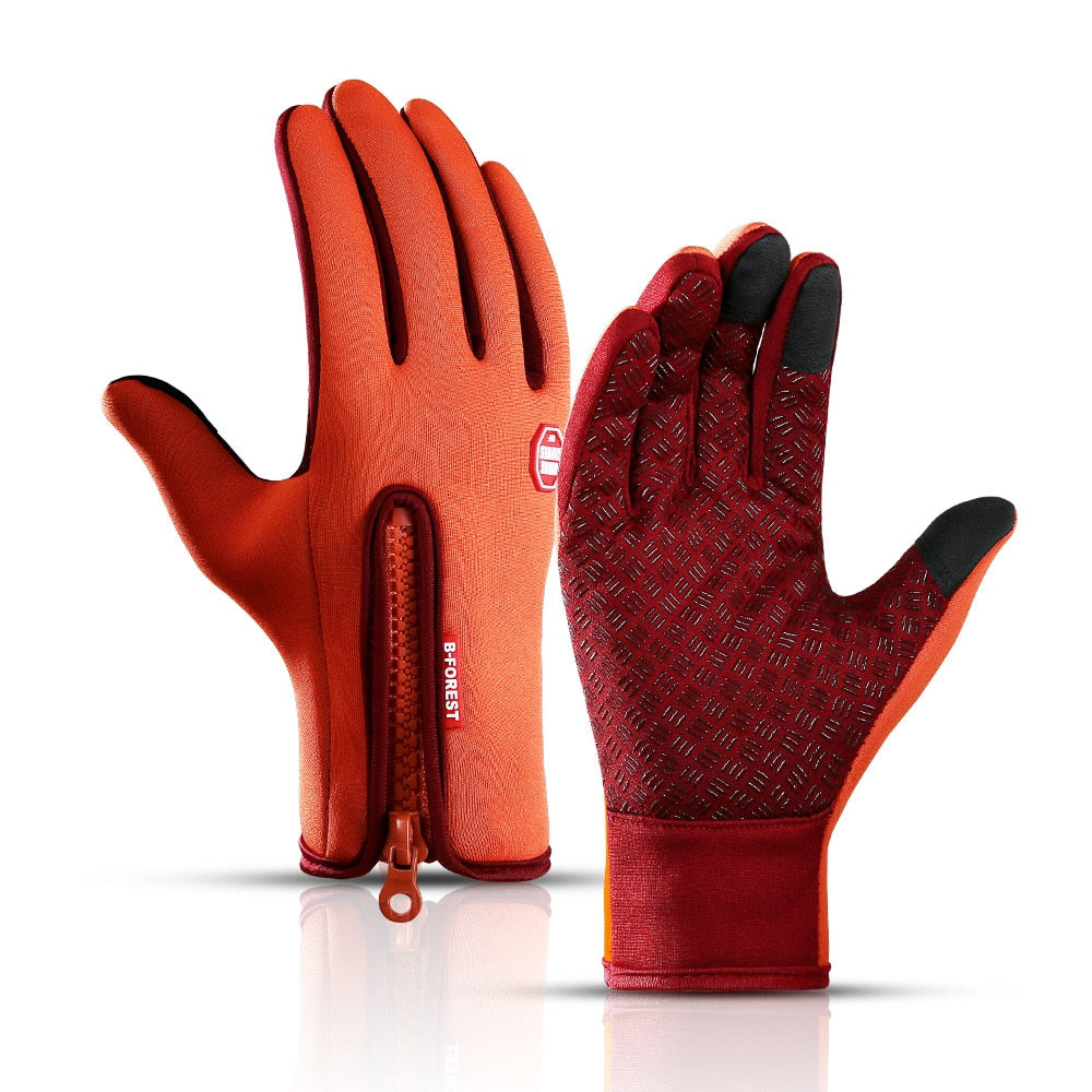 Hot Winter Gloves For Men Women Touchscreen Warm Outdoor Cycling Driving Motorcycle Cold Gloves Windproof Non-Slip Womens Gloves 0 DailyAlertDeals Orange S 
