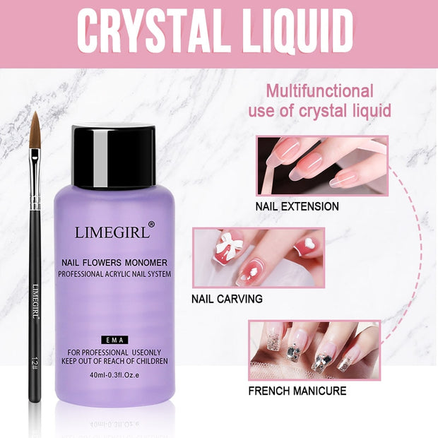 Acrylic Powder Set for Nails Extension Pink White Clear Acrylic Nail Kit with Liquid Monomer Nail Art Acrylic Liquid Set Brush Acrylic Powder for Nail Extension DailyAlertDeals   