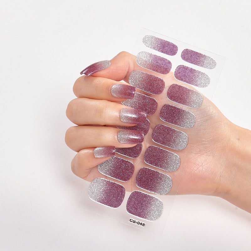 16 Tips/Sheet Nailart Nailart Sticker Nail Tips Manicure Decoracion Fashion Nail Polish Self Adhesive Nail Sticker Creative nail decal stickers DailyAlertDeals CS-48  