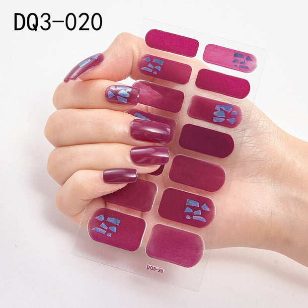 Lamemoria 1pc 3D Nail Slider Beauty Nail Stickers Shining Wave Line Decals Adhesive Manicure Tips Salon Nail Art Decorations nail decal stickers DailyAlertDeals DQ3-20  